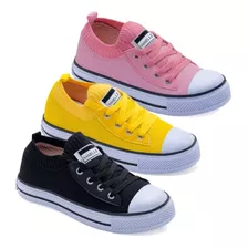 Tênis Feminino Confortável All Original Barato - Kit 3 Pares