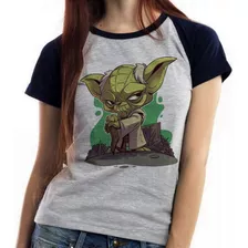 Blusa Baby Look Yoda Star Wars Jedi Personagem Guerra Estrel