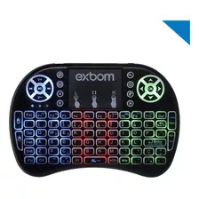 Mini Teclado Keyboard Sem Fio Wireless Iluminado Luz Led Rgb Cor Do Mouse Preto Cor Do Teclado Preto