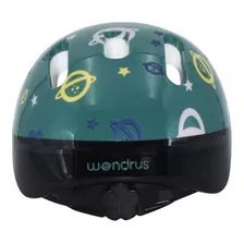 Casco Infantil Wondrus Blh101 Protector Ajustable Color Verde Para Niños 