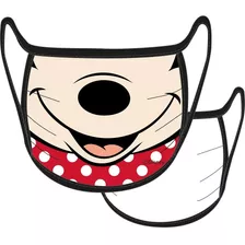 Mascara Facial Proteção Tecido Disney Minnie Face Infantil Cor Vermelho Com Poá Branco