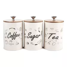 Set De 3 Recipiente Para Té Café Azúcar