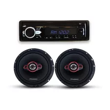 Combo Stereo Mp3 Bt Usb + 2 Parlantes 4 PuLG 2 Vias Maverick