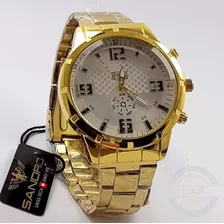 Reloj Pulsera Elegante Color Oro Para Hombre