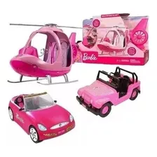 Barbie Helicoptero + Auto + Jeep Original Miniplay Lelab