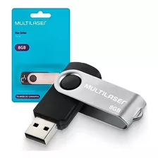 Pen Drive Twist 8gb Multilaser Preto/cinza