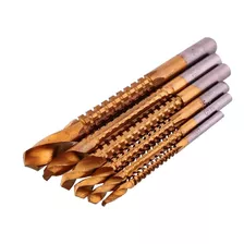 Kit 6 Brocas Espiral Corte Lateral Madeira Metal Furadeira