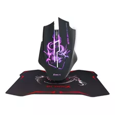 Kit Gamer Mouse Pad Optico 3200dpi Xtrike Me / Tecnocenter Color Negro