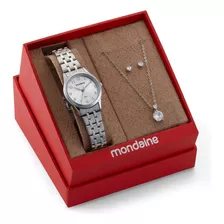 Relógio Mondaine Feminino Prata 76733l0mvne1 Kit Semi-joias