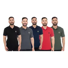 Kit 5 Camiseta Blusa Camisa Gola Polo Masculina Piquet