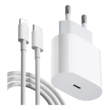 Cabo + Fonte Compatível iPhone SE X Xr 11 12 13 14 Pro Usb-c