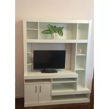 Mueble Modular Biblioteca Rack Tv Melamina Blanco Usado