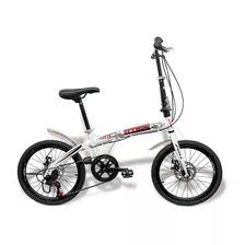 Bicicleta Fat City Dobrável Aro 20 7v Freios A Disco Pliage Cor Branco