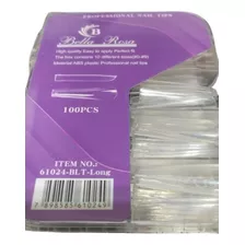 100 Unhas Postiça Bailarina Extra Longa Transparente