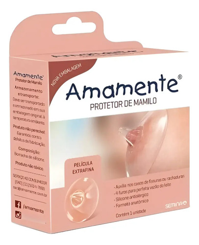 Amamente Protetor De Mamilo Com 1 Unidade
