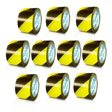 Kit 10 Fita Zebrada Amarelo E Preto 65mm X 150m Isolamento