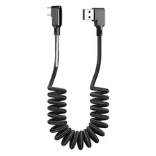 Cable Usb Tipo C En Espiral De 90 Grados, Cable Aicse Usb A 