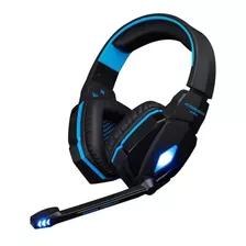 Audífonos Gamer Kotion Each G4000 Negro Y Azul Con Luz Led