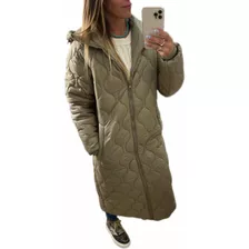 Campera Larga Matelasse Oversize Con Capucha The Big Shop