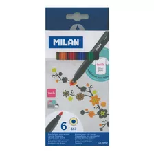 Marcadores Milan Para Tela Caja X6 Colores Marcador Pinturon