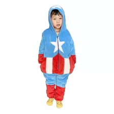 Pijama Capitão América Infantil Macacão Kigurumi