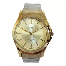 Relógio Masculino Dourado Atlantis Original Folheado A Ouro