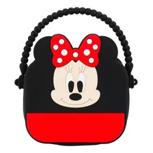 Bolsa Infantil Silicone Minnie Mouse Disney Licenciado 15 Cm Cor Vermelho