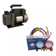 Bomba De Vácuo 1,5 Cfm Com Óleo + Manifold R22/r134/r404