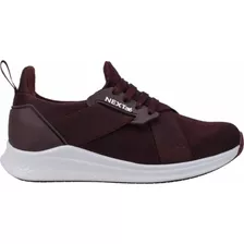 Tenis De Mujer Next & Co 874 Vino Casual Comodo Ligero Moda