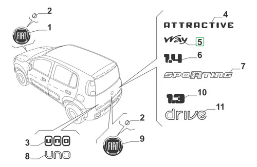 Emblema Versin  Way  Palio Fiat 2020 Foto 2