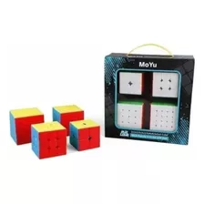 Kit Cubo Mágico Moyu 2x2 + 3x3 + 4x4 + 5x5 Profissional