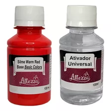 Ativador De Slime 100ml + 100ml Slime Basic Colors Warm Red