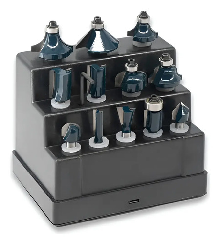 Juego Fresas Router Para Madera Bremen 12 Piezas 1/4  - 7619