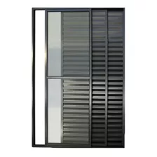 Porta Balcão 3 Folhas 2,10x1,50 Alum. Preto C/ Trinco Oferta