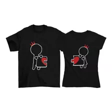 Playera Dúo Pareja Para Novios Armando Rompecabezas Amor.