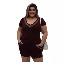 Conjunto Plus Size Full Feminino Com Brilho Luxo Xgg