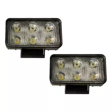 Faro Led Auxiliar 6 Leds 3 X2 12/24v Auto Moto