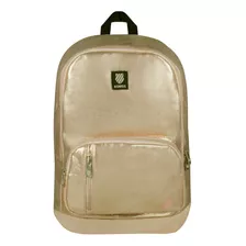 Mochila Escolar Viaje Dorada Para Dama Mujer O Niña Casual K-swiss