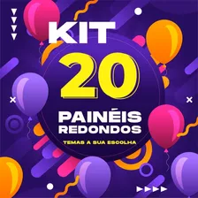 Kit 20 Painéis Redondos Sublimado Tecido 1,20m X 1,20m