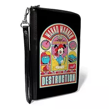 Pu Zip Around Wallet Rectángulo Animaniacs Wakko Warner Para