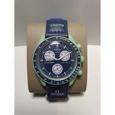 Increíble Reloj Omega X Swatch Tierra.