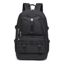 Mochila Executiva Masculina Espaçosa Reforçada Notebook Cor Preto Desenho Do Tecido Liso