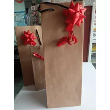 Bolsas Kraft De Botella Fuertes 36*13*12cm No Incluye Lazo