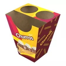 Caixa Embalagem Churros Espanhol Gold 2 Copos (100 Un)