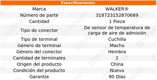 1- Conector Sensor Iat Allroad Quattro V6 2.7l 01/05 Walker Foto 3