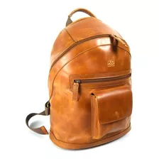 Back Pack Grande Ag Leather 100% Piel Miel