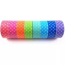 Yueton 8pcs Mini Dot Colorido Bricolaje Decorativo Washi - C