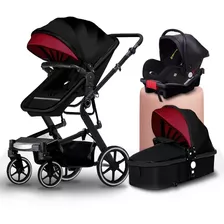 Coche De Bebe En 1 Ukpram Color Rojo - Negro