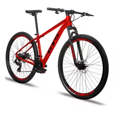 Bicicleta Mtb Gts Feel Glx Aro 29 21 24v Freios De Disco Mecânico Câmbios Indexado Cor Vermelho