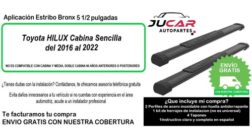 Estribos Bronx Toyota Hilux 2016-2019 Cabina Sencilla Foto 9